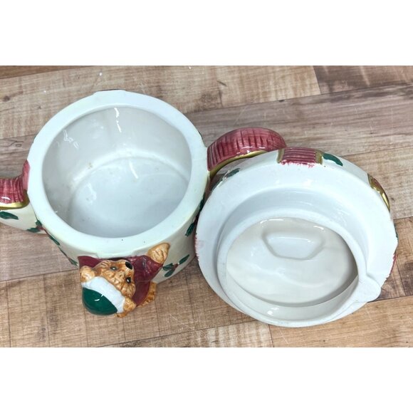 Ceramic Teddy Bear Christmas Teapot With Gift Design - Picture 5 of 6